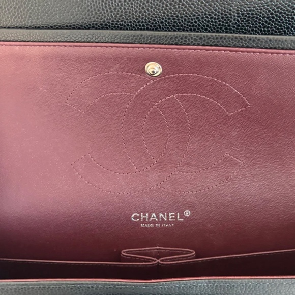 Authentic Chanel Classic Flap Jumbo Black Caviar SilverTone Hardware - Picture 15 of 15
